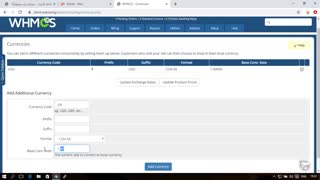 تنظیمات واحد پولی WHMCS