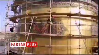 گنبد حرم امام رضا(ع) چگونه شسته می‌شود؟