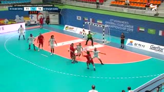 دیدار تیم های هندبال الشارجه و العربی در قهرمانی باشگاه های آسیا2019