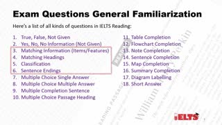 انواع و اقسام سوالات ریدینگ آزمون آیلتس