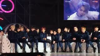 161119 EXO and Seventeen react to Netizen Choice award VCR @ Melon Music Award