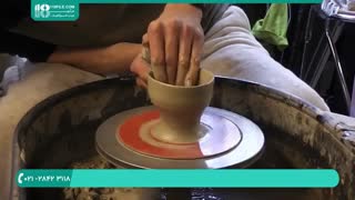 سفالگری با چرخ - چگونگی ساخت کاسه ساده - امینی - 15.7