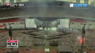 سخنرانی رئیس جمهور کره و پخش اجرای IDOL