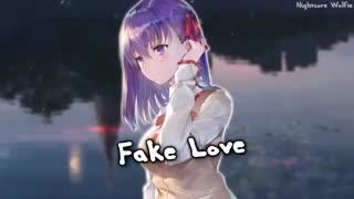 Nightcore - Fake Love || Lyrics (English cover)