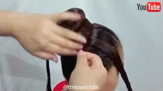 آموزش مدل مو دخترانه جمع به صورت گل- مومیس مشاور و مرجع تخصصی مو