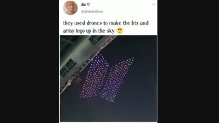 ساخت علامت بی تی اس و آرمی با پهپاد (bts/army)