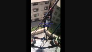 شستشوی نمای ساختمان با طناب