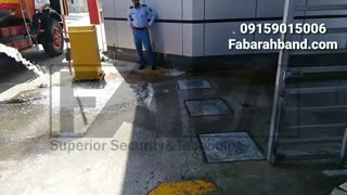 تست ضد آب بودن راهبند امنیتی ستونی فابا