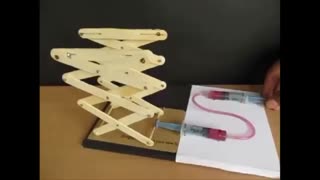 LIFTING JACK - ENGLISH - Hydraulic Jack! from Ice Cream Sticks