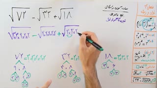 ریاضی 9 - فصل 4 - بخش 7 : ساده کردن به روش تجزیه رادیکال ها